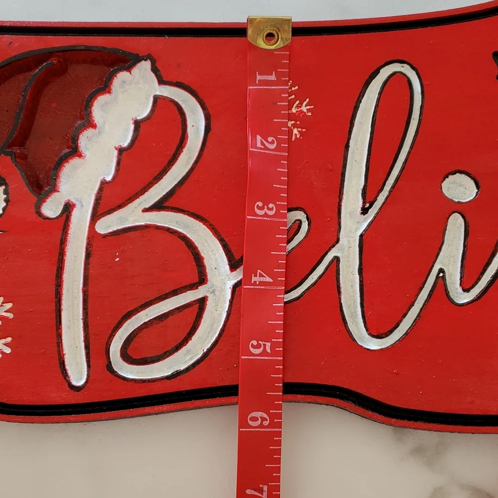 Believe Christmas Log Sign